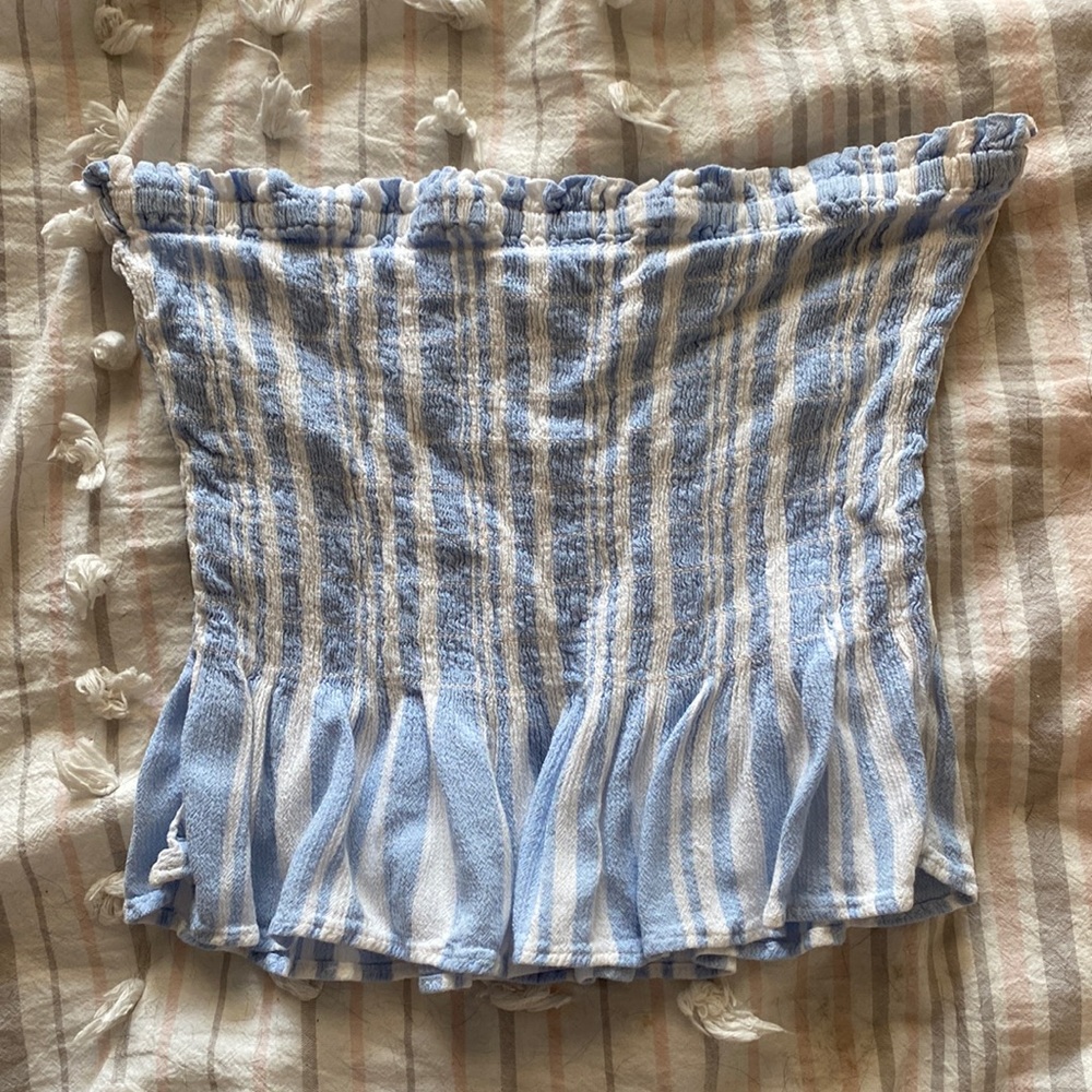 American Eagle Size Small Blue and White Stripped Sleeveless Top